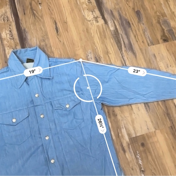 VTG 60s 70s Blue Jean Denim Style Jacket Button Shirt Pants Bell Bottom Suit Set - Picture 8 of 11